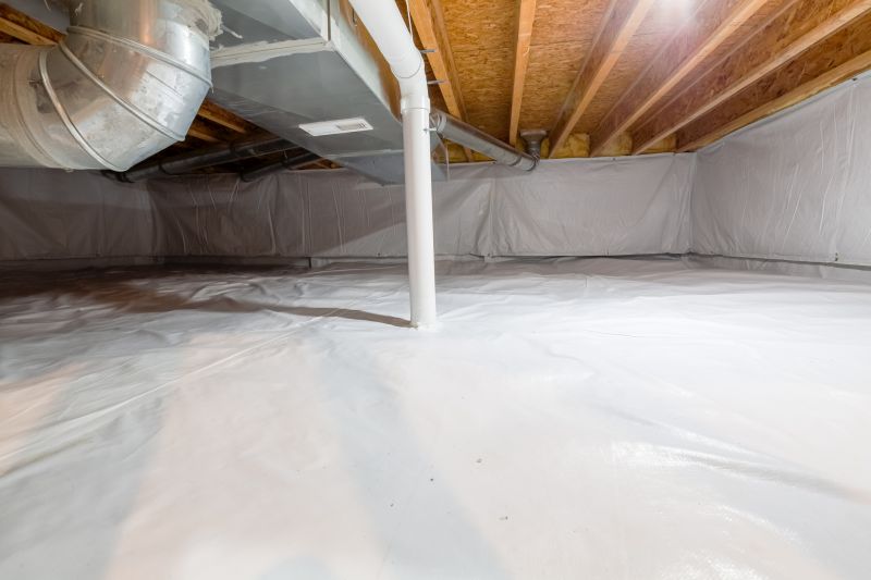 Finished Crawlspace with Vapor Barrier and Insulation
